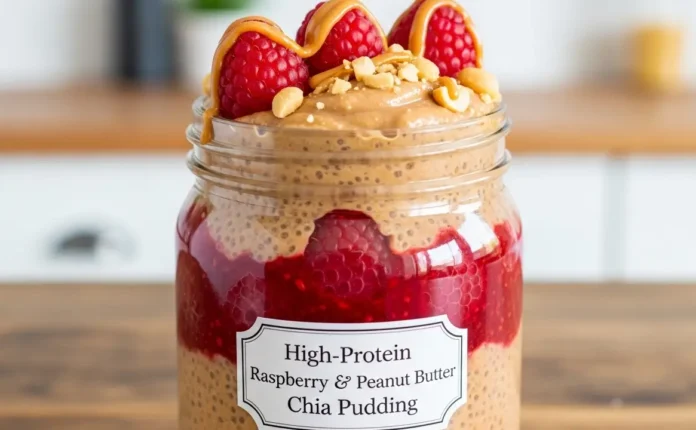 High-Protein Raspberry & Peanut Butter Chia Pudding